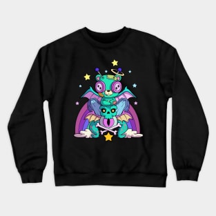 Pastel Goth Voodoo Doll Kawaii Japanese Teddy Bear CC Pagan Crewneck Sweatshirt